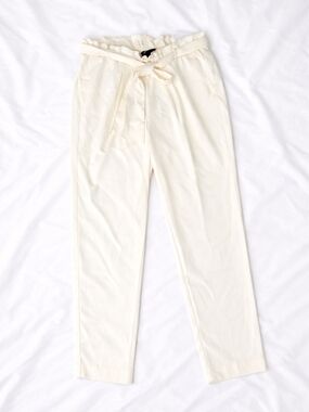 Lane Bryant Ivory Paperbag Waist Pants